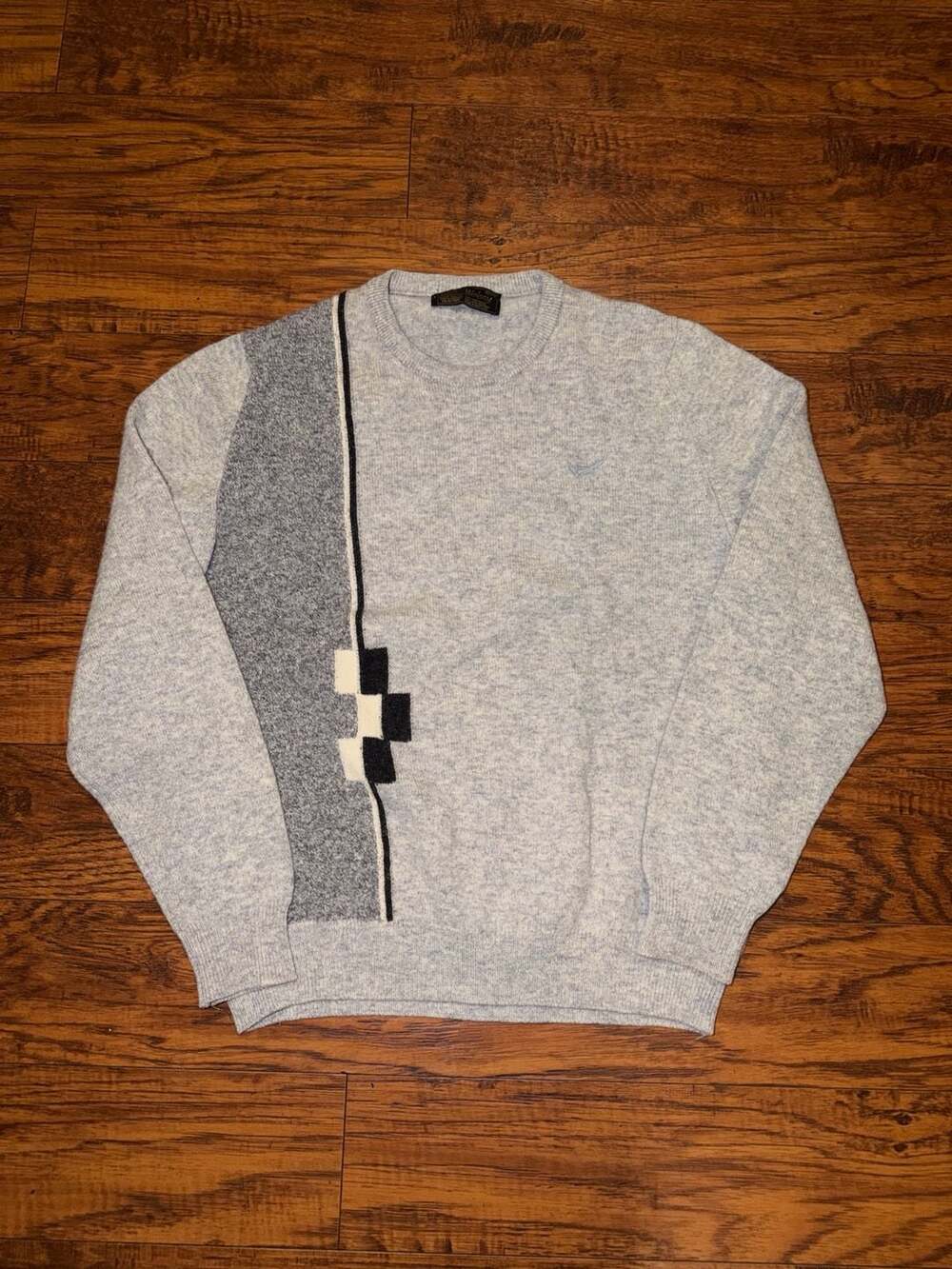 Vintage 80s/90s Wolsey Sweater Size L Gray Wool Blend Crew Neck Pullover